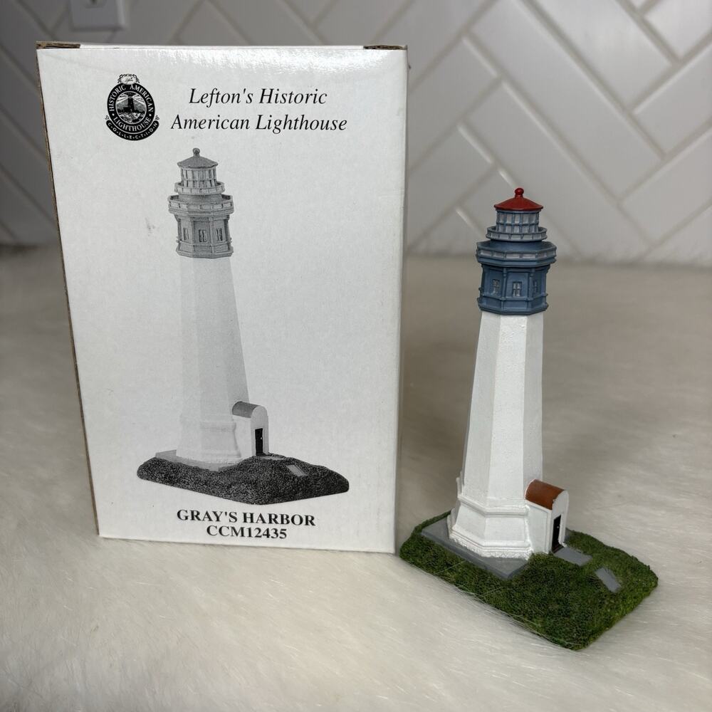 Lefton Gray’s Harbor Lighthouse Point Chehalis WA 1898 Historic American w Box